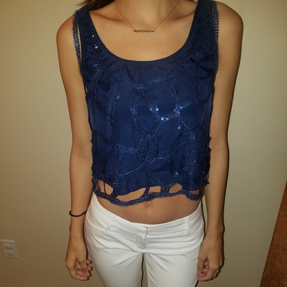 Navy blue crop top